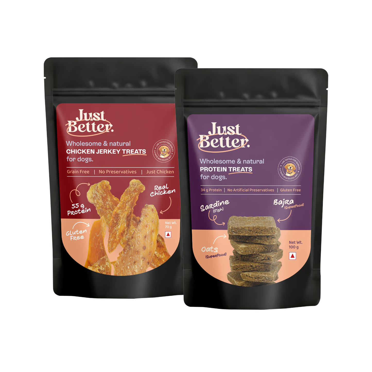 Protein Treat Bundle for Dogs | Fish & Chicken treats | Protein treats (100g) & Chicken Jerky (70g)