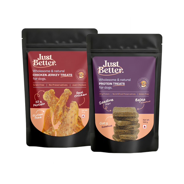 Protein Treat Bundle for Dogs | Fish & Chicken treats | Protein treats (100g) & Chicken Jerky (70g)