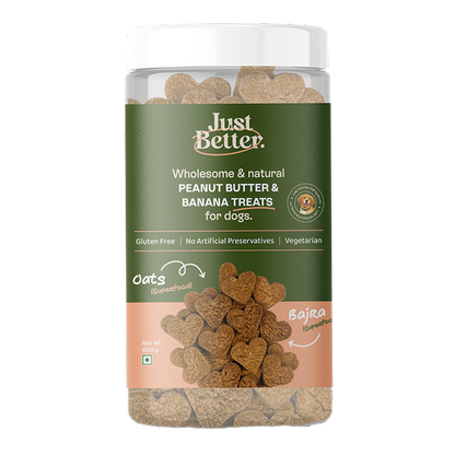 Peanut Butter & Banana Treats | Vegetarian treats for Dogs