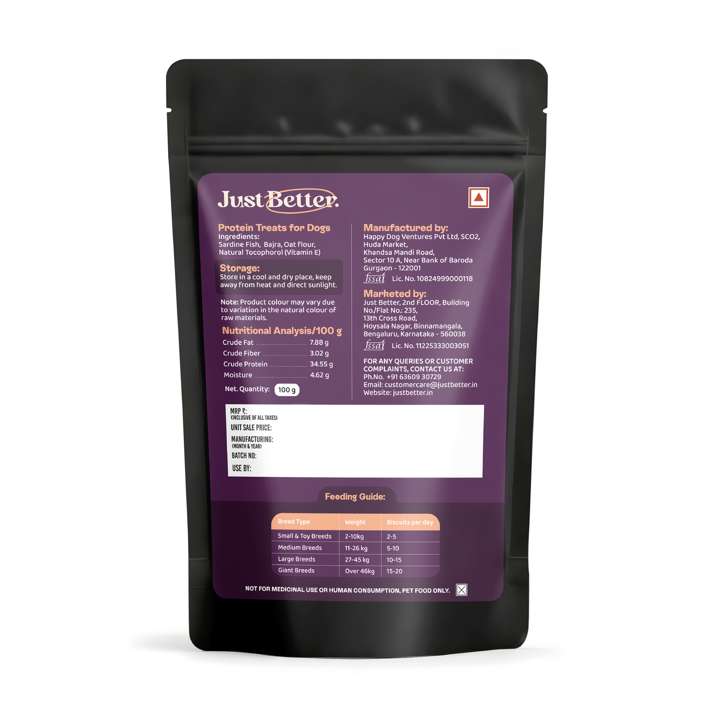 Protein treats for dogs | dog treat with superfood | Fish treat with Sardines